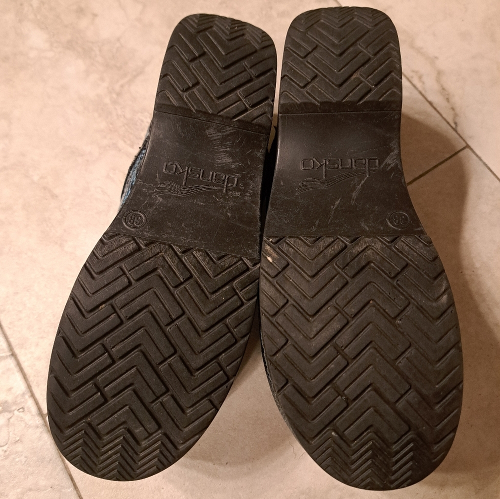 Blue Snakeskin Pattern Women's Dansko Clogs - Picture 5 of 5